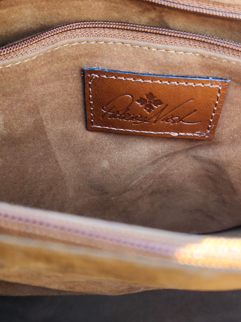 Patricia Nash Larone North/South Shoulder Bag for, Tan, 12.25" x 13" x 5.5 - Picture 9 of 9